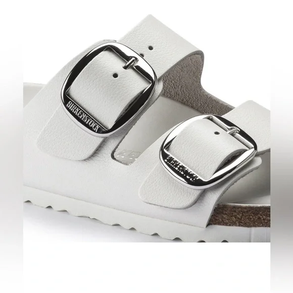 Birkenstock Arizona Big Buckle Leather White Sandal 10-101/2 (EU 41) NWOT - Picture 5 of 10